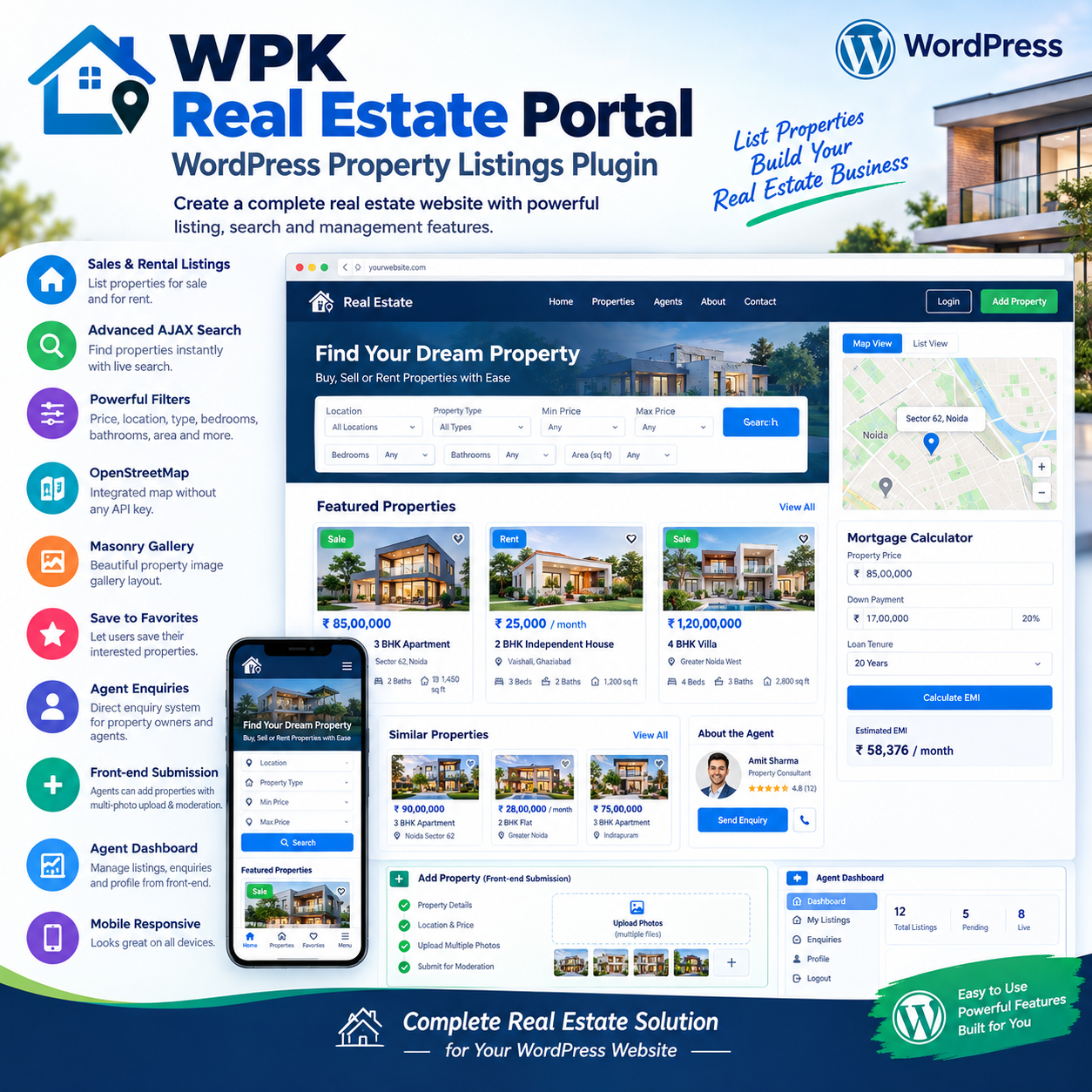 WPK Real Estate Portal – WordPress Property Listings Plugin preview