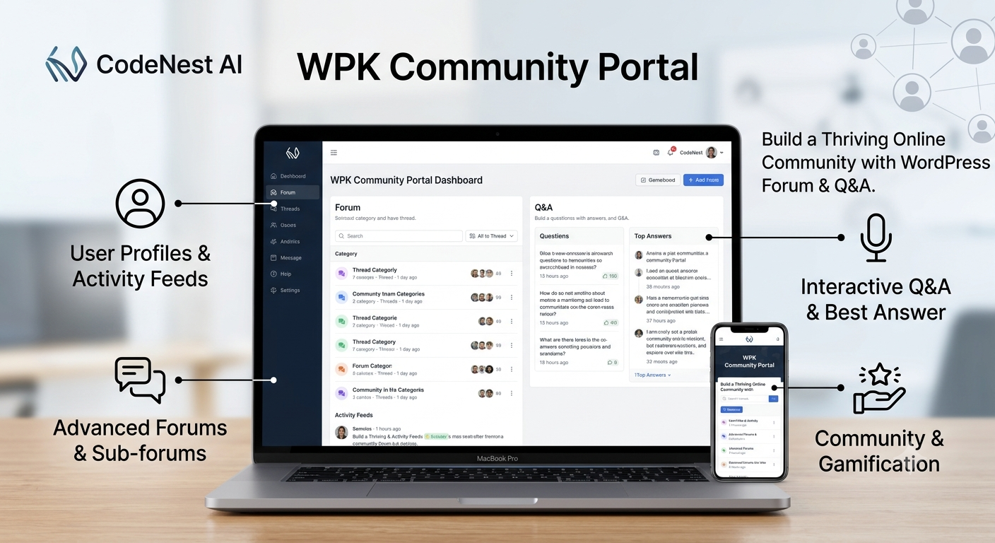 WPK Community Portal – WordPress Forum & Q&A Plugin